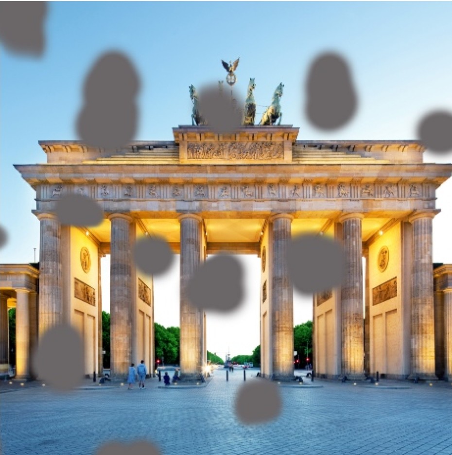 Brandenburger Tor mit vielen kleinen blinden Flecken. 